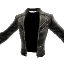 Open Black Leather Jacket